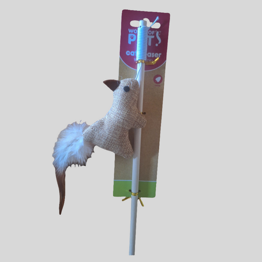 Catnip Teaser Toys - Interactive Wand with Natural Catnip for Cat Play