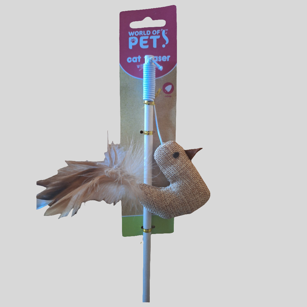 Catnip Teaser Toys - Interactive Wand with Natural Catnip for Cat Play