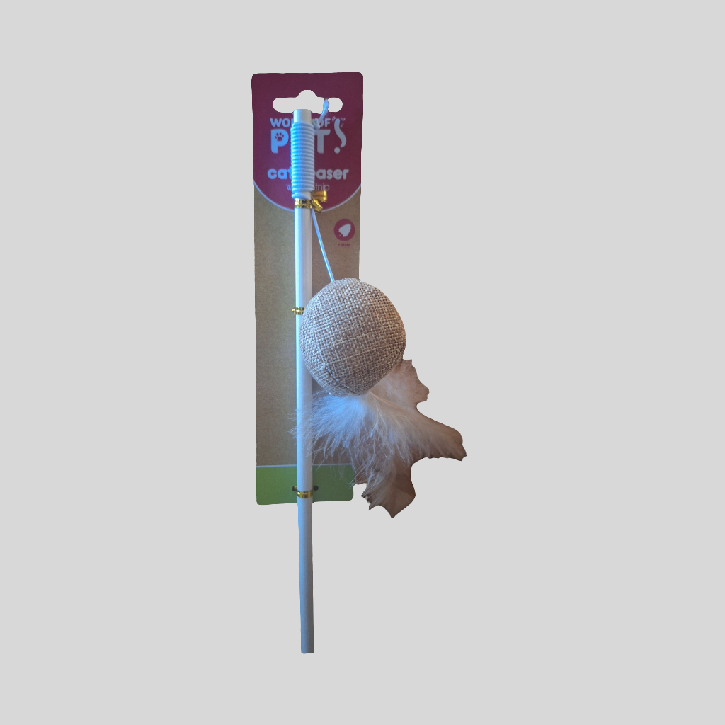 Catnip Teaser Toys - Interactive Wand with Natural Catnip for Cat Play