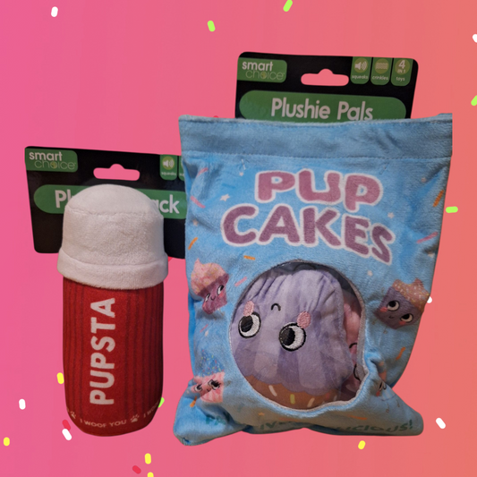 Pup Cup & Treat Bag Set - Dog Training Treats Pouch with Plush Toy