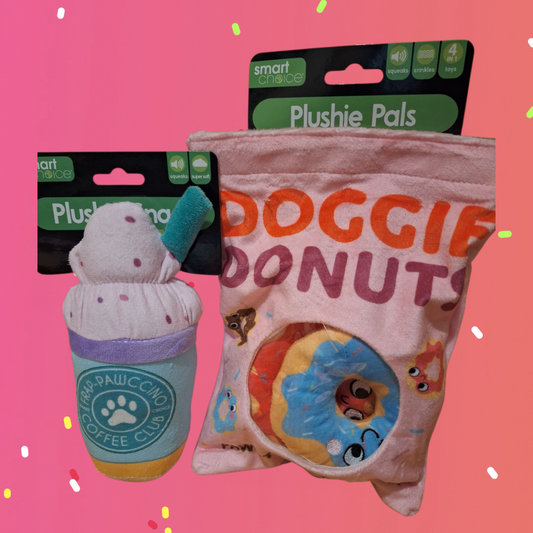 Pup Cup & Treat Bag Set - Dog Training Treats Pouch with Plush Toy