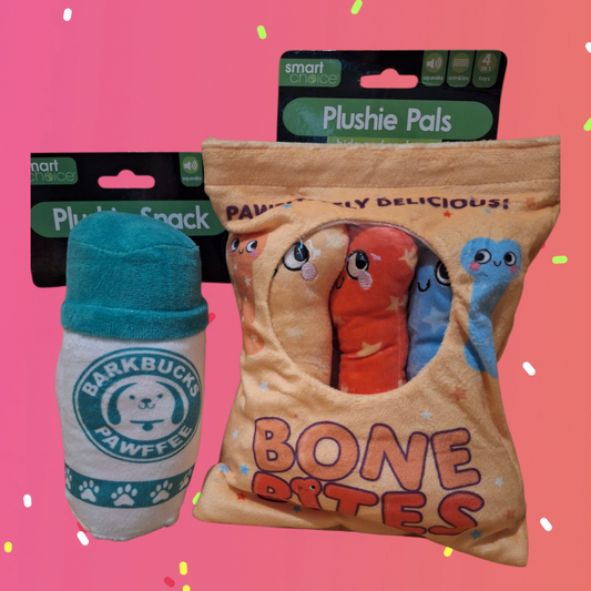 Pup Cup & Treat Bag Set - Dog Training Treats Pouch with Plush Toy